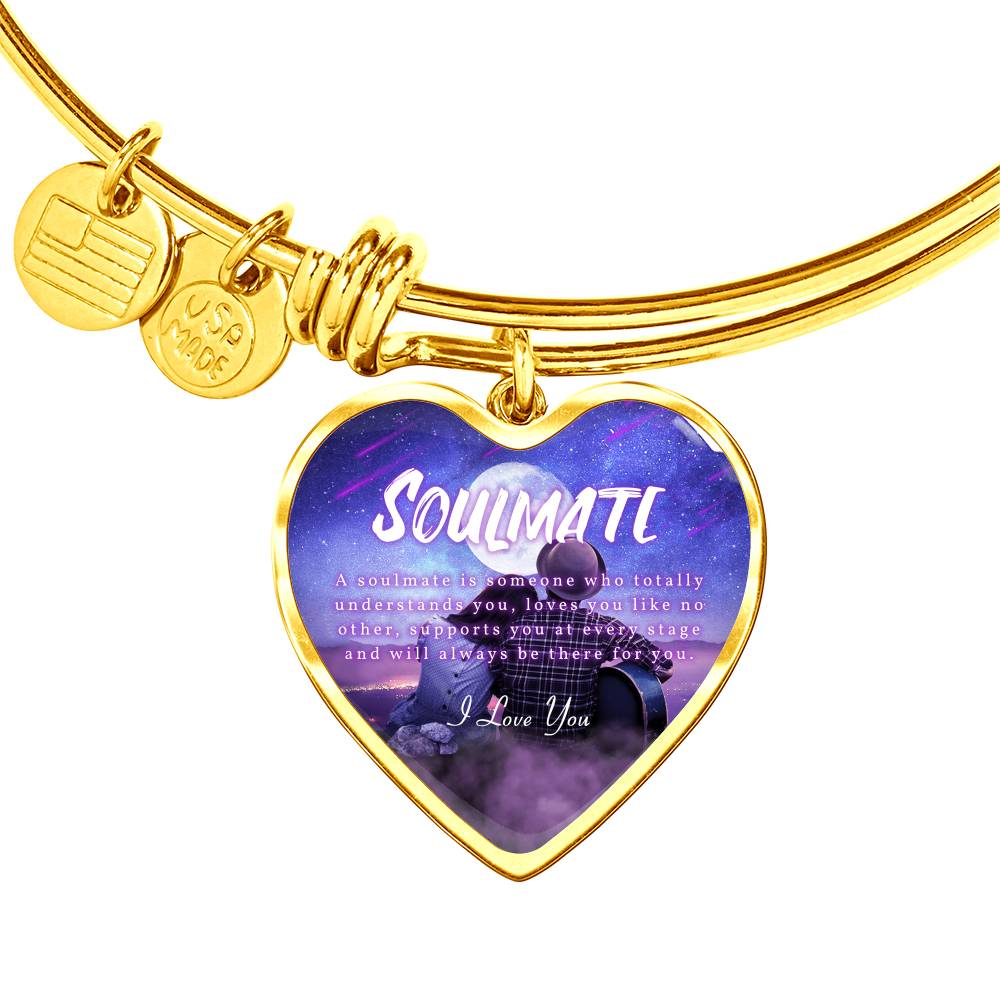TO MY SOULMATE "SOMEONE-PB" ENGRAVING HEART BRACELET GIFT SET - ON CLOUD NINE GIFTS