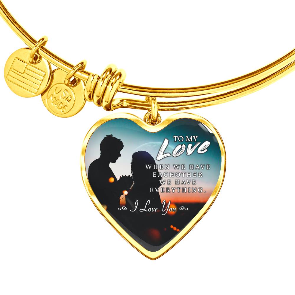 TO MY LOVE "EVERYTHING-PB" ENGRAVING HEART BRACELET NECKLACE GIFT SET - ON CLOUD NINE GIFTS