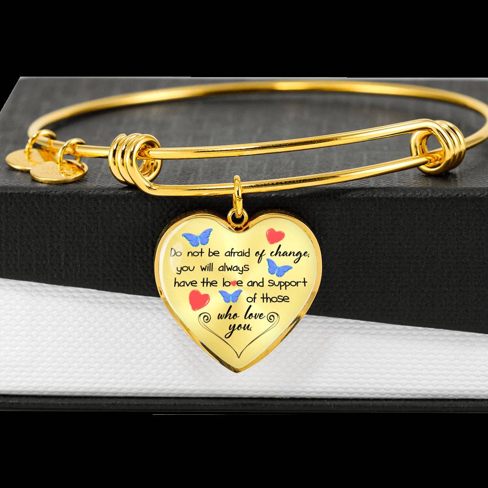 LOVE AND SUPPORT ENGRAVING HEART BRACELET GIFT SET - ON CLOUD NINE GIFTS