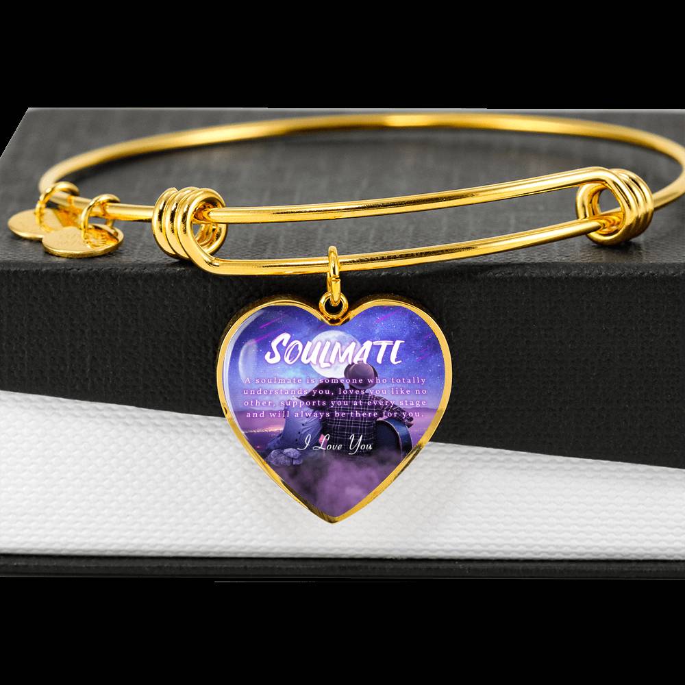 TO MY SOULMATE "SOMEONE-PB" ENGRAVING HEART BRACELET GIFT SET - ON CLOUD NINE GIFTS