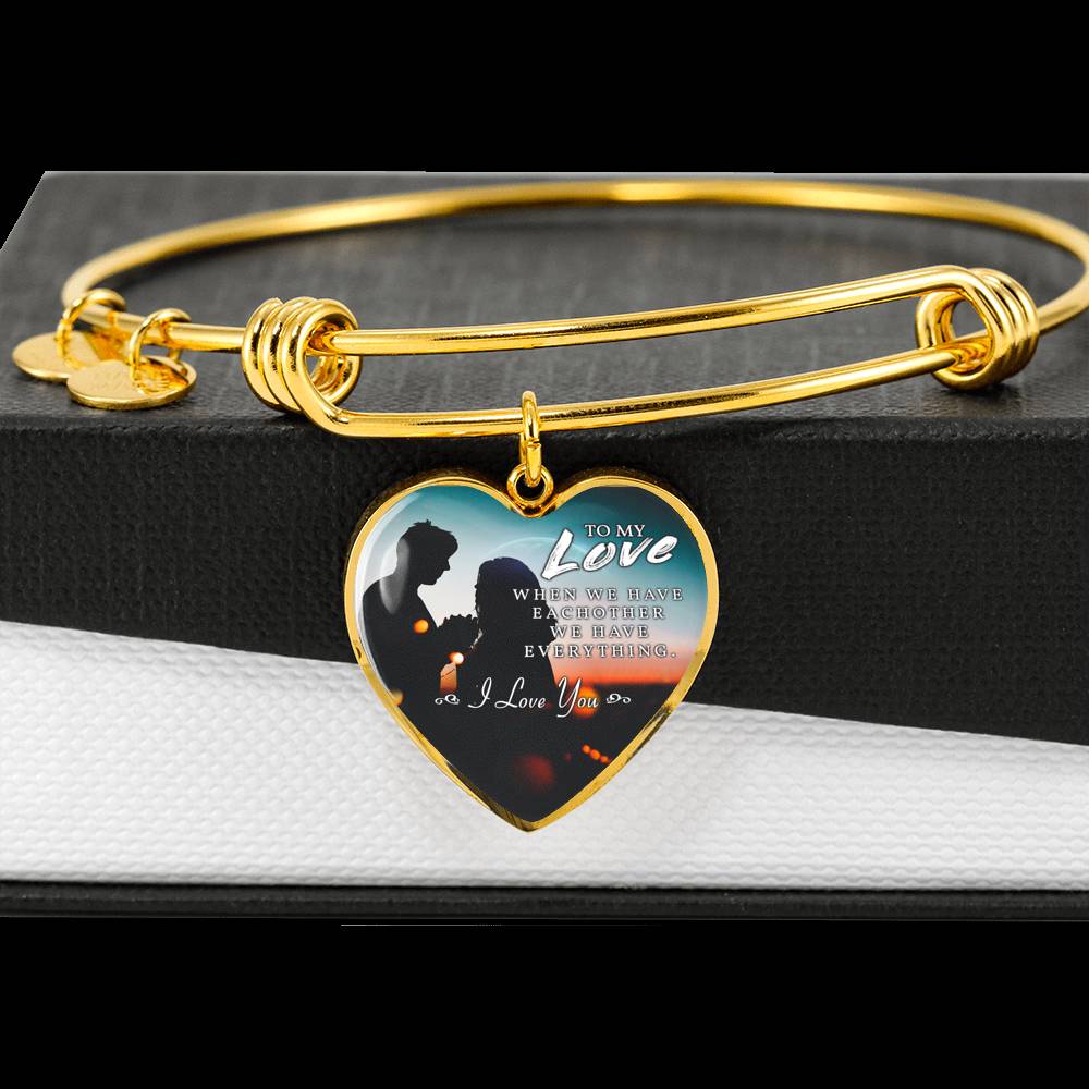TO MY LOVE "EVERYTHING-PB" ENGRAVING HEART BRACELET NECKLACE GIFT SET - ON CLOUD NINE GIFTS