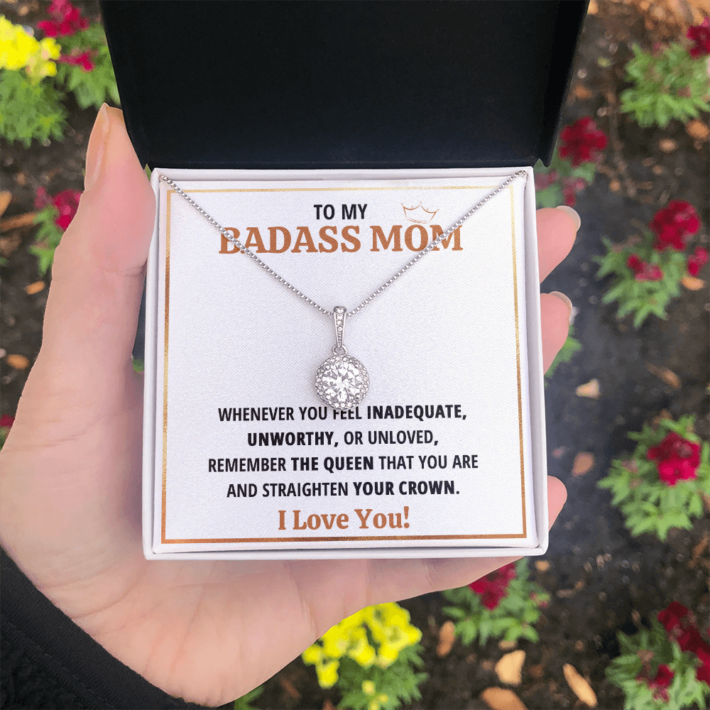 Birthday gift for mom heart jewelry from son on Mothers Day sentimental I Love You gifts Eternal Necklace with Message Card and Gift Box - ON CLOUD NINE GIFTS