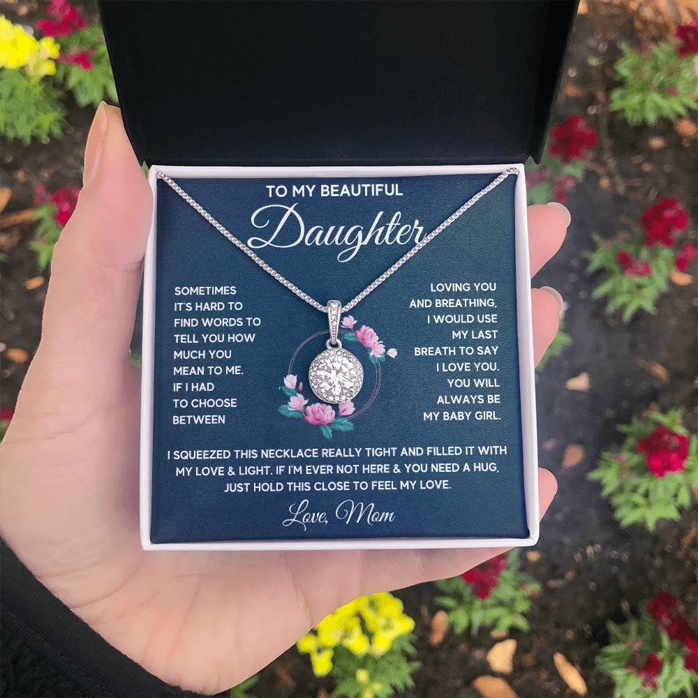 to my beautiful daughter necklace from mom from dad mother and daughter necklaces birthday gifts for daughter adult mother to daughter gifts - ON CLOUD NINE GIFTS