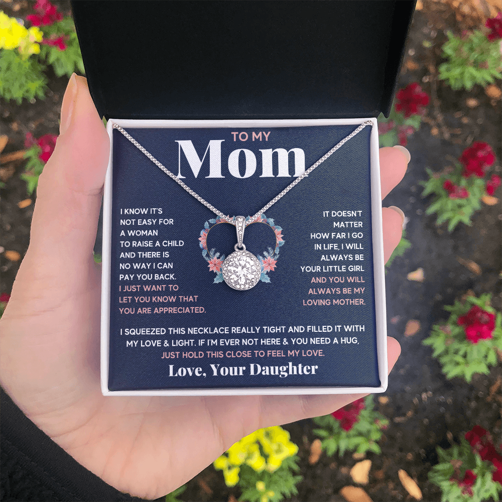 Mother and daughter necklaces sentimental gifts for mother day on her birthday presents Eternal Necklace with Message Card and Gift Box - ON CLOUD NINE GIFTS