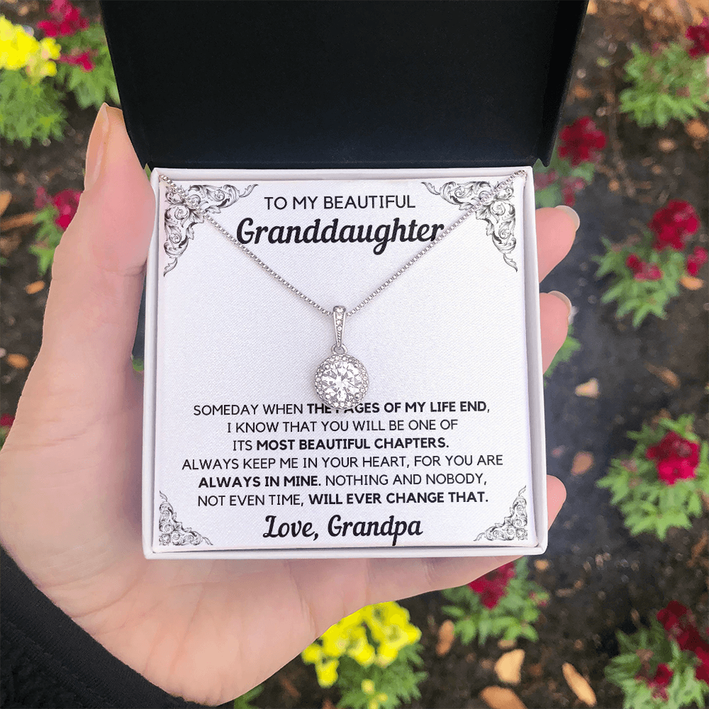 Gifts for adult granddaughter from grandmother and grandpa graduation birthday present Eternal Necklace with Message Card and Gift Box - ON CLOUD NINE GIFTS