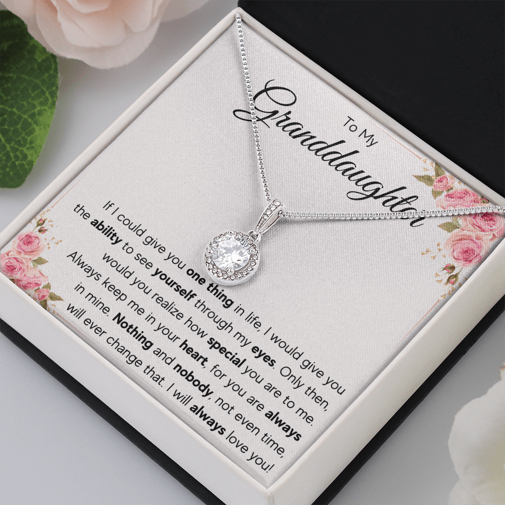 Grandma granddaughter necklace from grandpa and grandmother jewelry birthday gift Eternal Necklace with Message Card and Gift Box - ON CLOUD NINE GIFTS