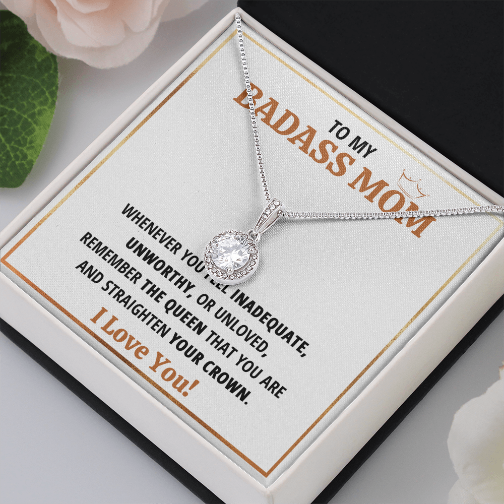 Birthday gift for mom heart jewelry from son on Mothers Day sentimental I Love You gifts Eternal Necklace with Message Card and Gift Box - ON CLOUD NINE GIFTS