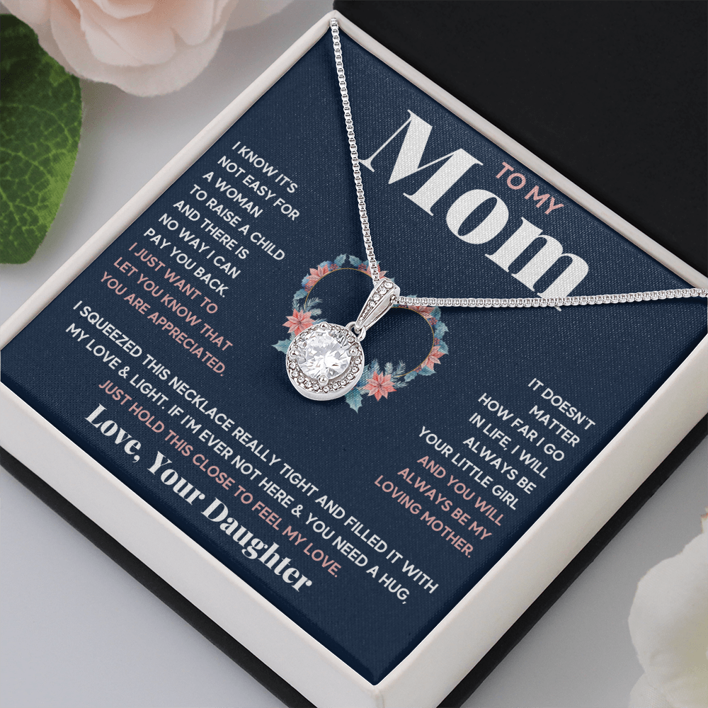 Mother and daughter necklaces sentimental gifts for mother day on her birthday presents Eternal Necklace with Message Card and Gift Box - ON CLOUD NINE GIFTS