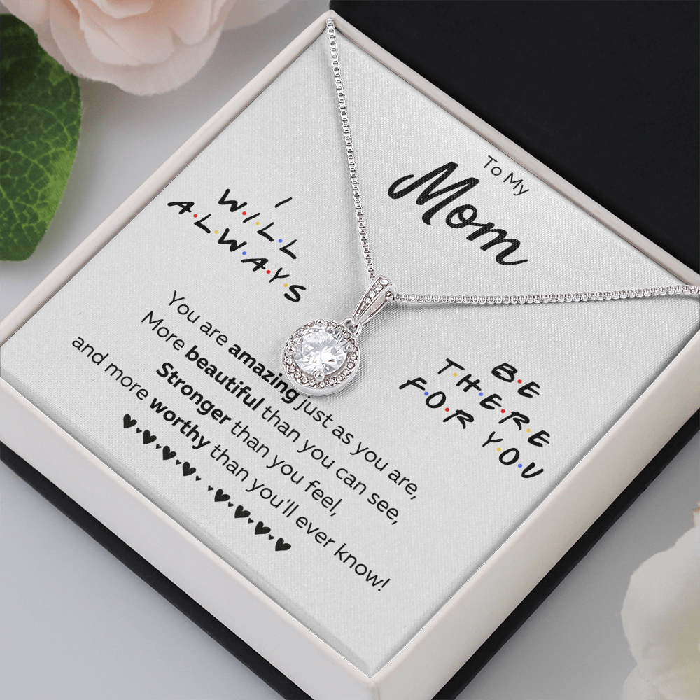Mother daughter necklace jewelry birthday mothers day gifts from daughter to my mom Eternal Necklace with Message Card and Gift Box - ON CLOUD NINE GIFTS