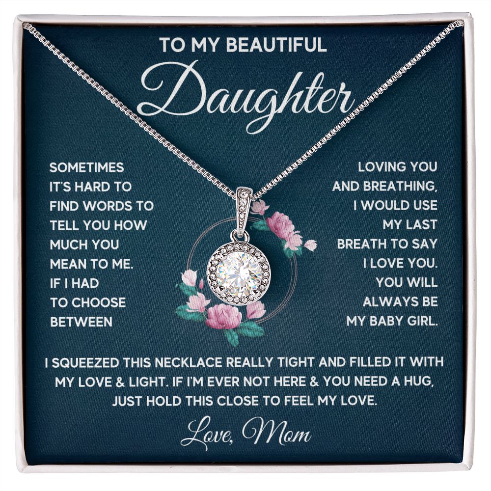 to my beautiful daughter necklace from mom from dad mother and daughter necklaces birthday gifts for daughter adult mother to daughter gifts - ON CLOUD NINE GIFTS