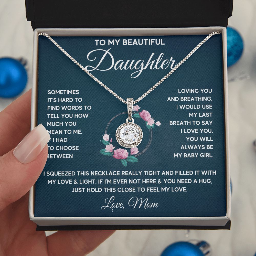 to my beautiful daughter necklace from mom from dad mother and daughter necklaces birthday gifts for daughter adult mother to daughter gifts - ON CLOUD NINE GIFTS
