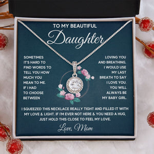 to my beautiful daughter necklace from mom from dad mother and daughter necklaces birthday gifts for daughter adult mother to daughter gifts - ON CLOUD NINE GIFTS
