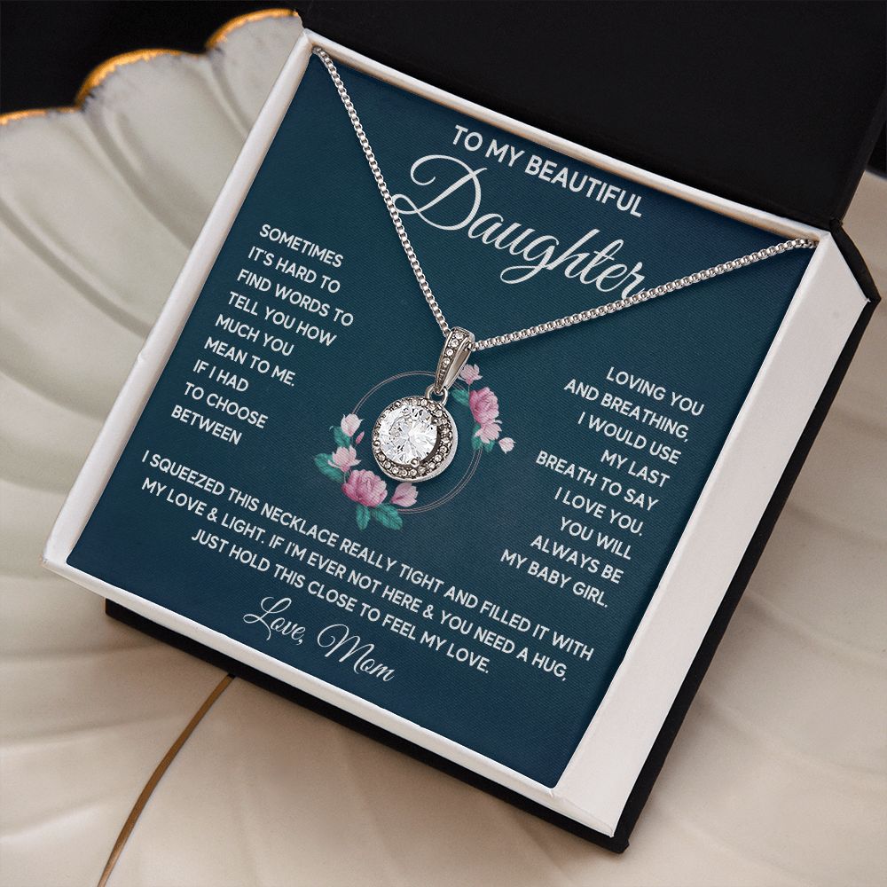 to my beautiful daughter necklace from mom from dad mother and daughter necklaces birthday gifts for daughter adult mother to daughter gifts - ON CLOUD NINE GIFTS