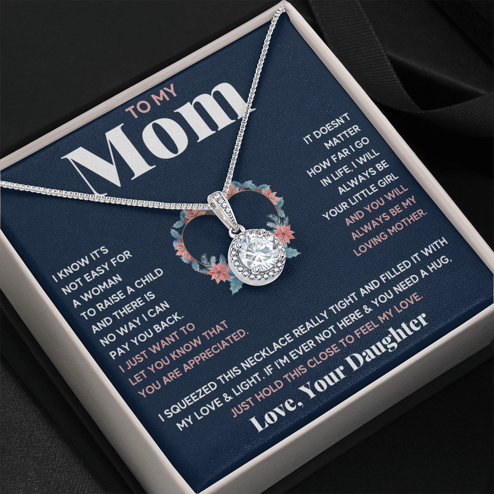 Mother and daughter necklaces sentimental gifts for mother day on her birthday presents Eternal Necklace with Message Card and Gift Box - ON CLOUD NINE GIFTS