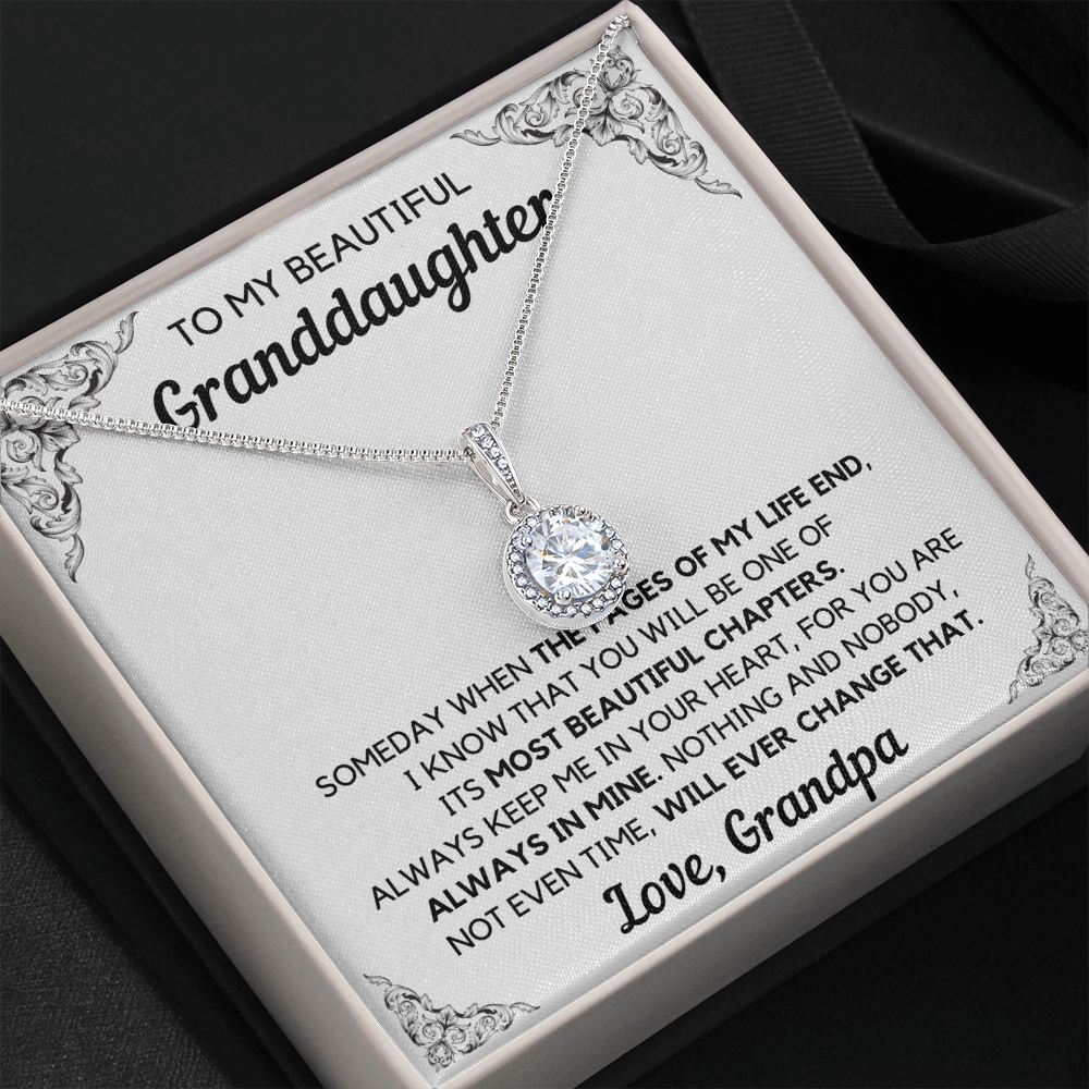 Gifts for adult granddaughter from grandmother and grandpa graduation birthday present Eternal Necklace with Message Card and Gift Box - ON CLOUD NINE GIFTS