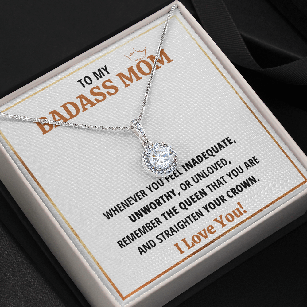 Birthday gift for mom heart jewelry from son on Mothers Day sentimental I Love You gifts Eternal Necklace with Message Card and Gift Box - ON CLOUD NINE GIFTS