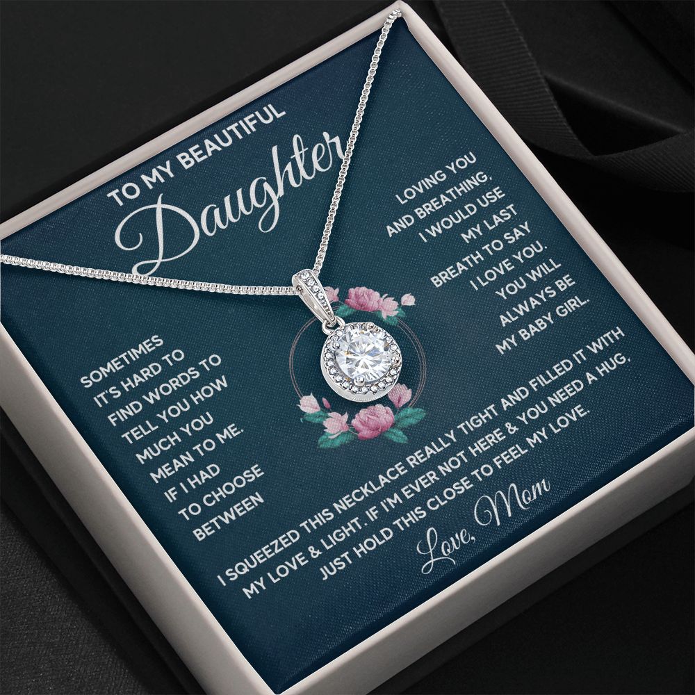to my beautiful daughter necklace from mom from dad mother and daughter necklaces birthday gifts for daughter adult mother to daughter gifts - ON CLOUD NINE GIFTS