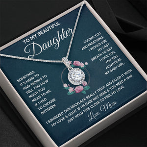 to my beautiful daughter necklace from mom from dad mother and daughter necklaces birthday gifts for daughter adult mother to daughter gifts - ON CLOUD NINE GIFTS