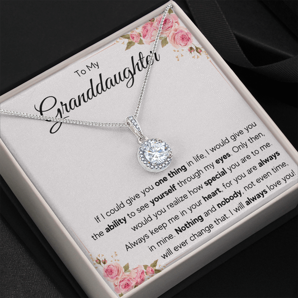 Grandma granddaughter necklace from grandpa and grandmother jewelry birthday gift Eternal Necklace with Message Card and Gift Box - ON CLOUD NINE GIFTS