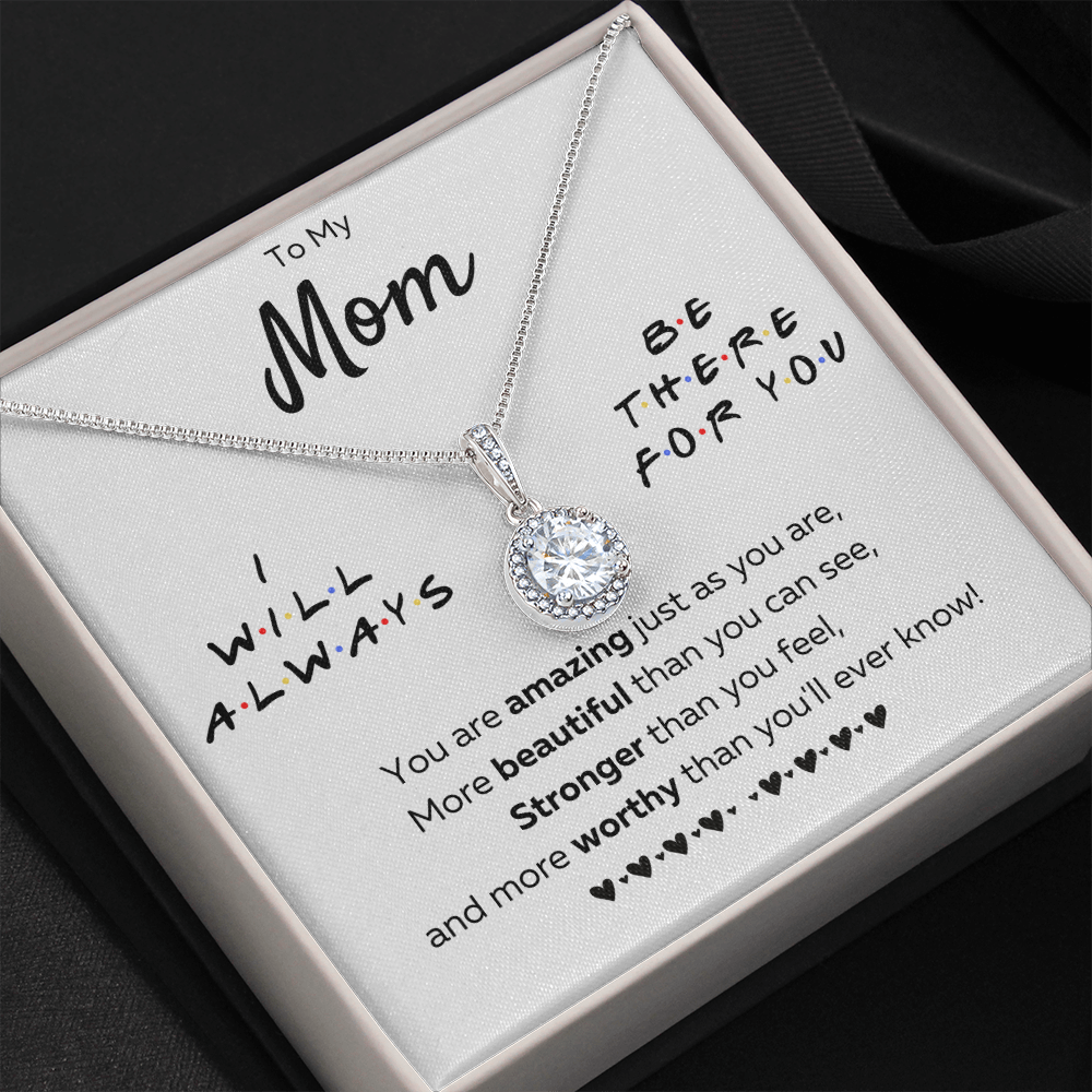 Mother daughter necklace jewelry birthday mothers day gifts from daughter to my mom Eternal Necklace with Message Card and Gift Box - ON CLOUD NINE GIFTS