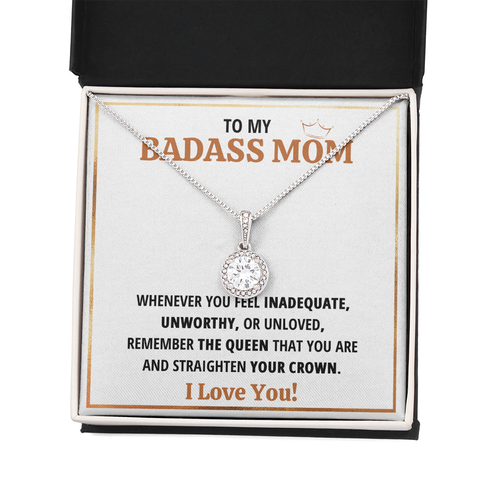 Birthday gift for mom heart jewelry from son on Mothers Day sentimental I Love You gifts Eternal Necklace with Message Card and Gift Box - ON CLOUD NINE GIFTS