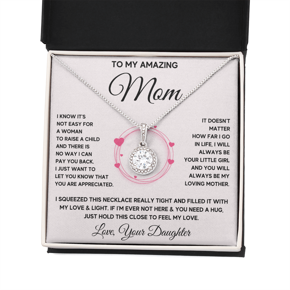 Mother and daughter necklaces sentimental gifts for mother day on her birthday presents Eternal Necklace with Message Card and Gift Box - ON CLOUD NINE GIFTS