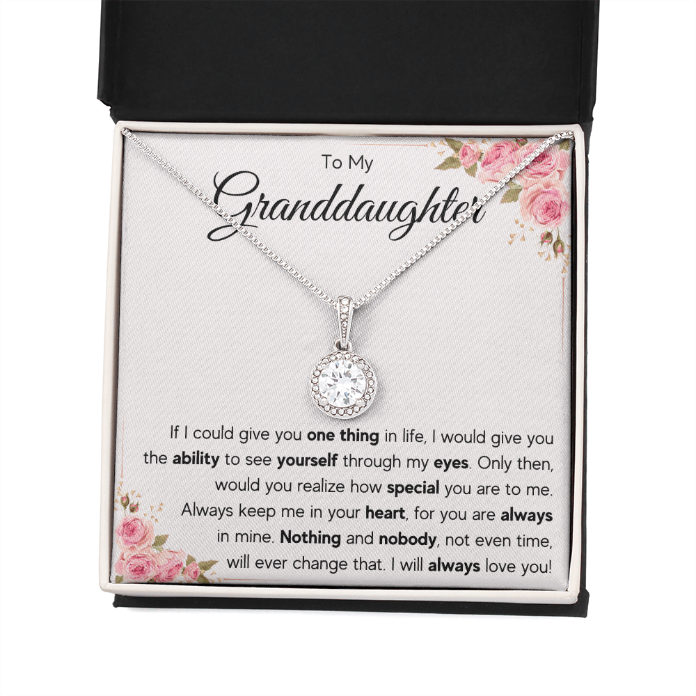 Grandma granddaughter necklace from grandpa and grandmother jewelry birthday gift Eternal Necklace with Message Card and Gift Box - ON CLOUD NINE GIFTS