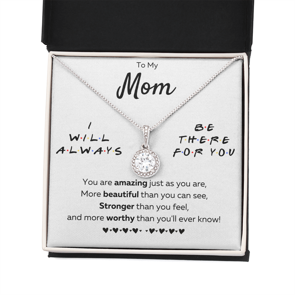 Mother daughter necklace jewelry birthday mothers day gifts from daughter to my mom Eternal Necklace with Message Card and Gift Box - ON CLOUD NINE GIFTS