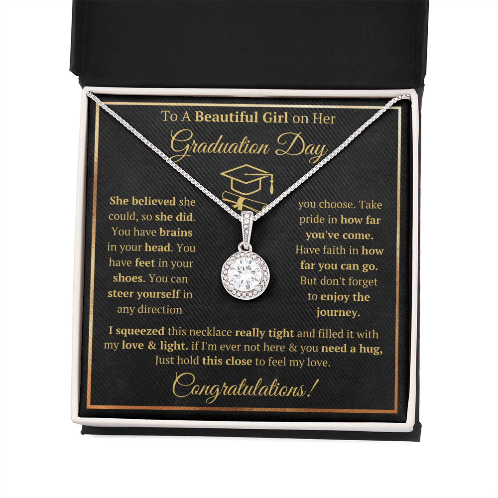 Graduation gifts jewelry for daughter granddaughter graduation necklace high school class of 2022 presents with message card and gift box - ON CLOUD NINE GIFTS