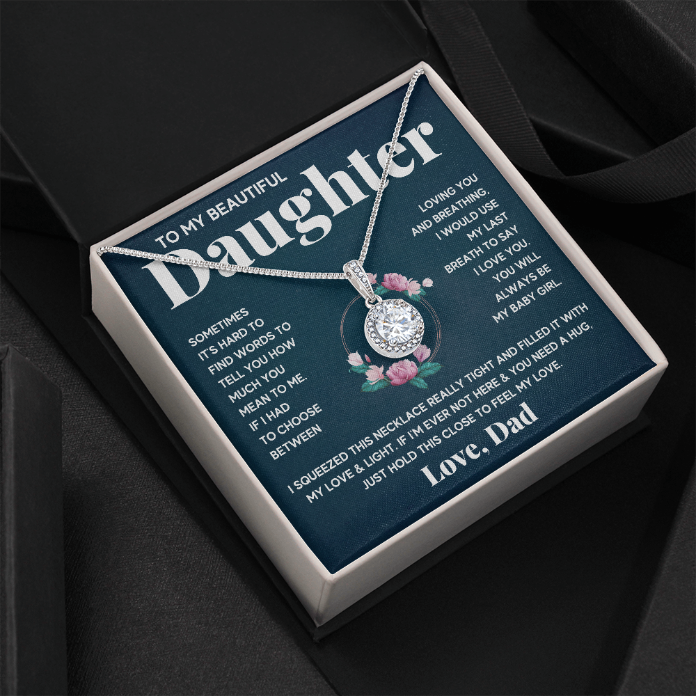 BEAUTIFUL DAUGHTER FROM DAD ETERNAL NECKLACE - ON CLOUD NINE GIFTS