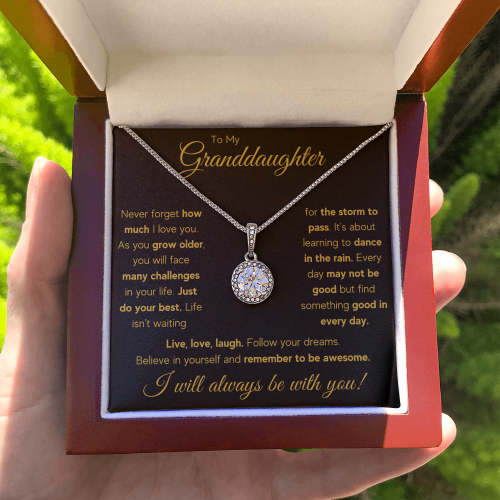 Gifts for adult granddaughter from grandmother and grandpa graduation birthday present Eternal Necklace with Message Card and Gift Box - ON CLOUD NINE GIFTS