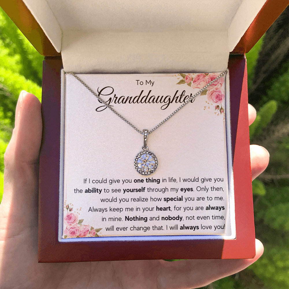 Grandma granddaughter necklace from grandpa and grandmother jewelry birthday gift Eternal Necklace with Message Card and Gift Box - ON CLOUD NINE GIFTS