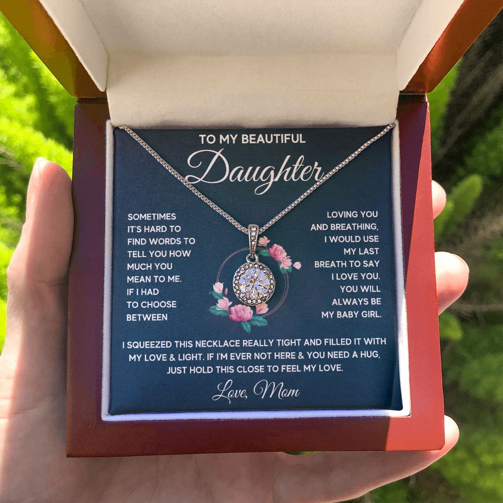 to my beautiful daughter necklace from mom from dad mother and daughter necklaces birthday gifts for daughter adult mother to daughter gifts - ON CLOUD NINE GIFTS