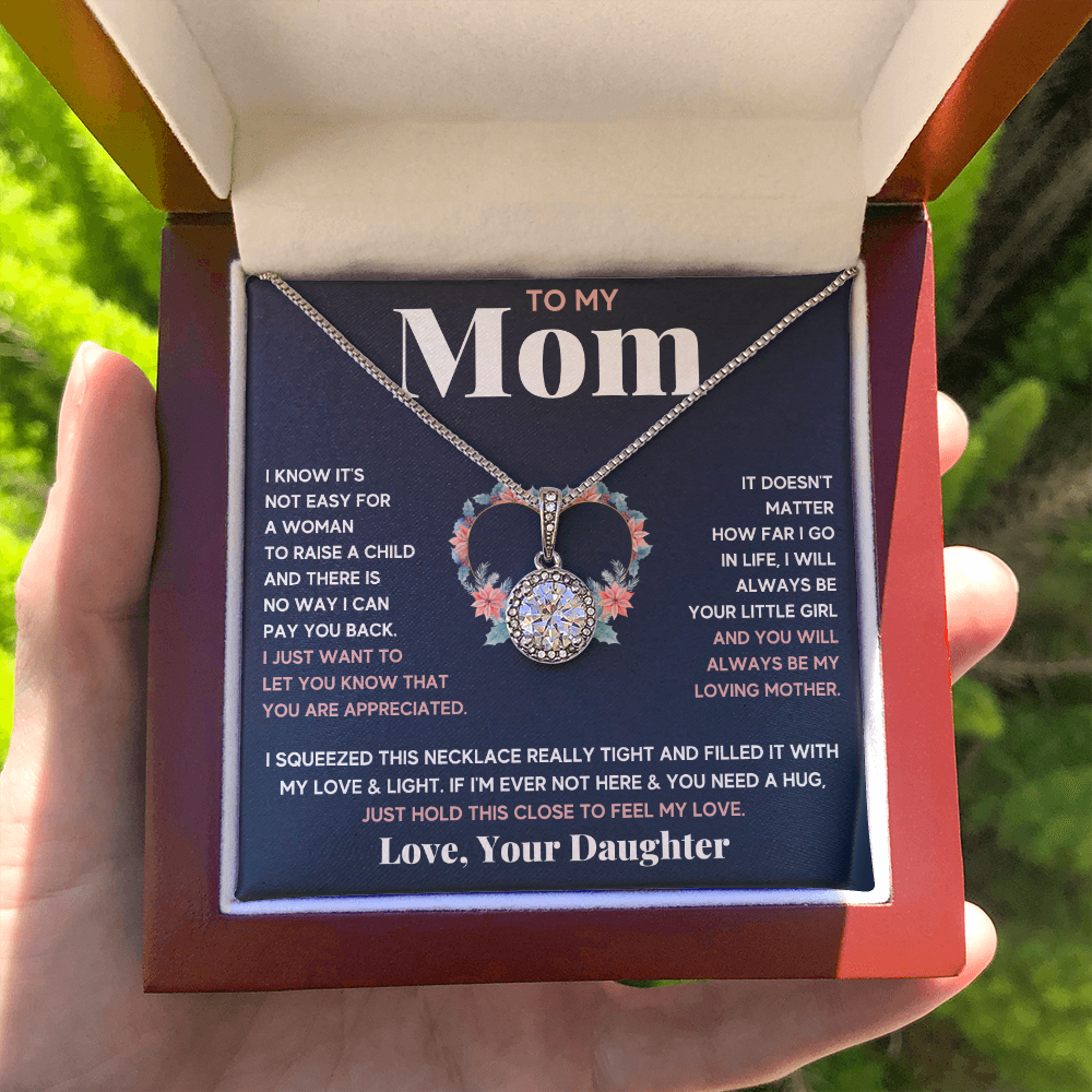 Mother and daughter necklaces sentimental gifts for mother day on her birthday presents Eternal Necklace with Message Card and Gift Box - ON CLOUD NINE GIFTS