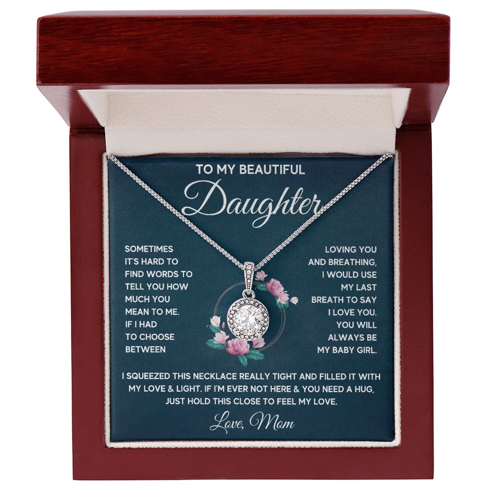 to my beautiful daughter necklace from mom from dad mother and daughter necklaces birthday gifts for daughter adult mother to daughter gifts - ON CLOUD NINE GIFTS