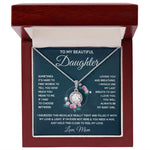 to my beautiful daughter necklace from mom from dad mother and daughter necklaces birthday gifts for daughter adult mother to daughter gifts - ON CLOUD NINE GIFTS