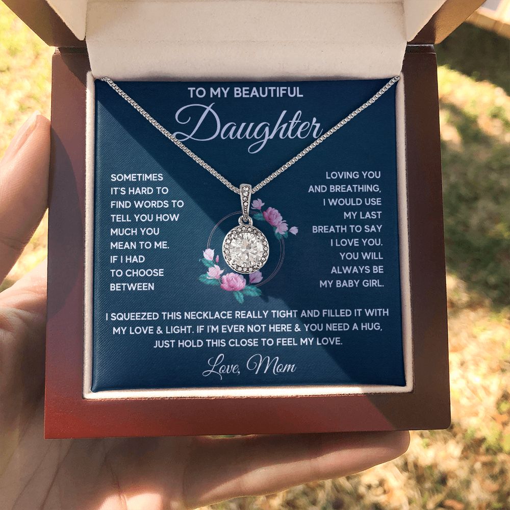 to my beautiful daughter necklace from mom from dad mother and daughter necklaces birthday gifts for daughter adult mother to daughter gifts - ON CLOUD NINE GIFTS