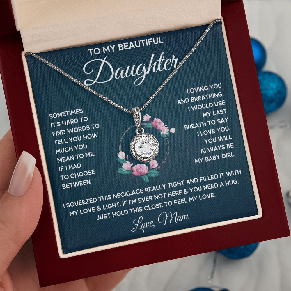 to my beautiful daughter necklace from mom from dad mother and daughter necklaces birthday gifts for daughter adult mother to daughter gifts - ON CLOUD NINE GIFTS
