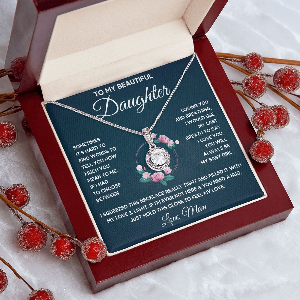 to my beautiful daughter necklace from mom from dad mother and daughter necklaces birthday gifts for daughter adult mother to daughter gifts - ON CLOUD NINE GIFTS