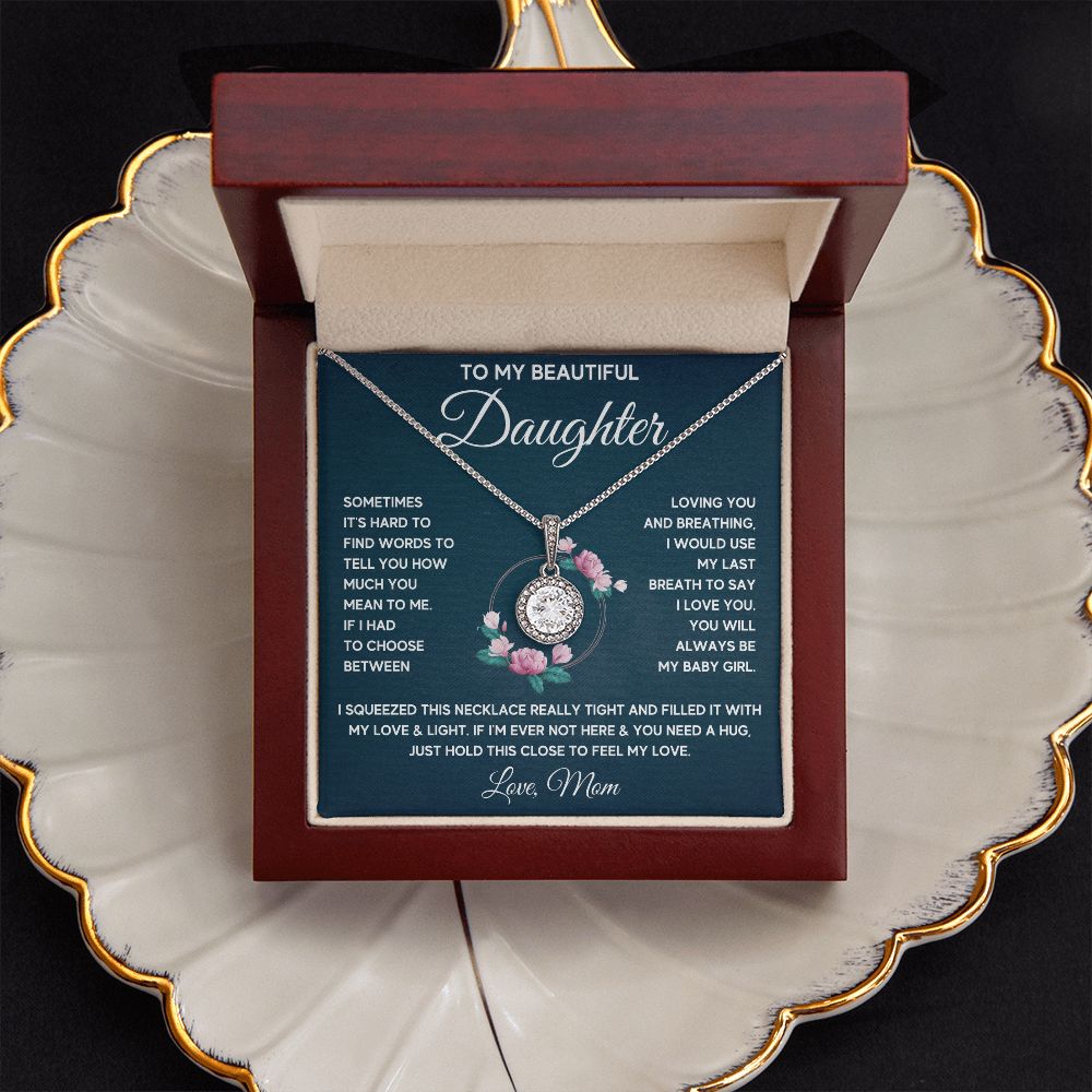 to my beautiful daughter necklace from mom from dad mother and daughter necklaces birthday gifts for daughter adult mother to daughter gifts - ON CLOUD NINE GIFTS