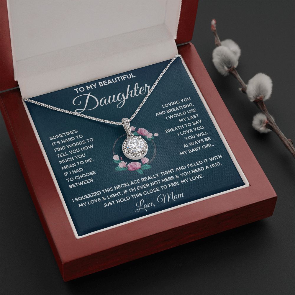 to my beautiful daughter necklace from mom from dad mother and daughter necklaces birthday gifts for daughter adult mother to daughter gifts - ON CLOUD NINE GIFTS