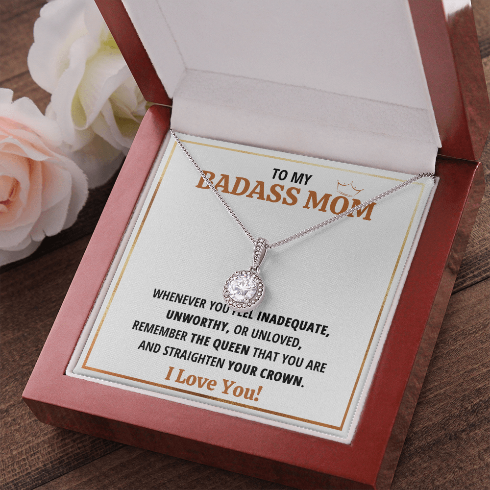 Birthday gift for mom heart jewelry from son on Mothers Day sentimental I Love You gifts Eternal Necklace with Message Card and Gift Box - ON CLOUD NINE GIFTS
