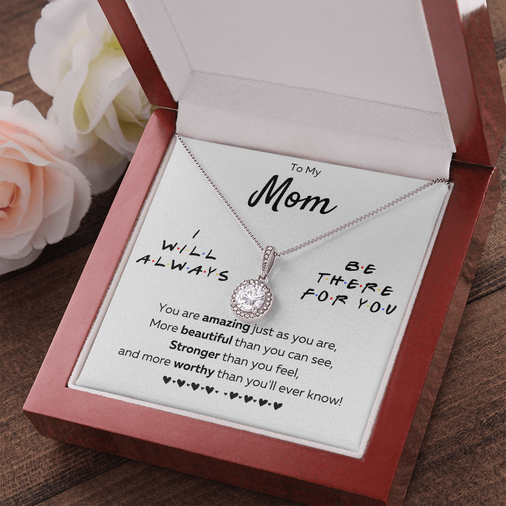 Mother daughter necklace jewelry birthday mothers day gifts from daughter to my mom Eternal Necklace with Message Card and Gift Box - ON CLOUD NINE GIFTS