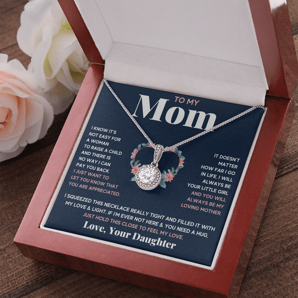 Mother and daughter necklaces sentimental gifts for mother day on her birthday presents Eternal Necklace with Message Card and Gift Box - ON CLOUD NINE GIFTS