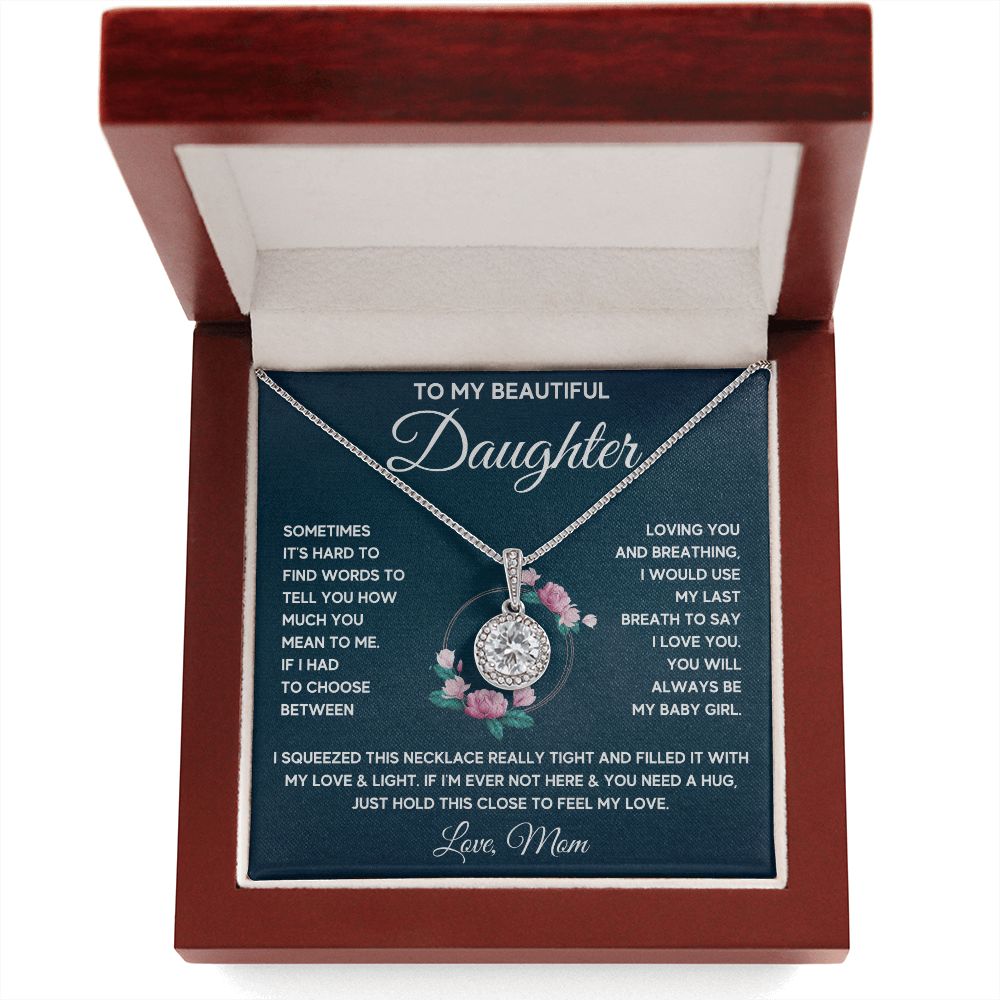 to my beautiful daughter necklace from mom from dad mother and daughter necklaces birthday gifts for daughter adult mother to daughter gifts - ON CLOUD NINE GIFTS