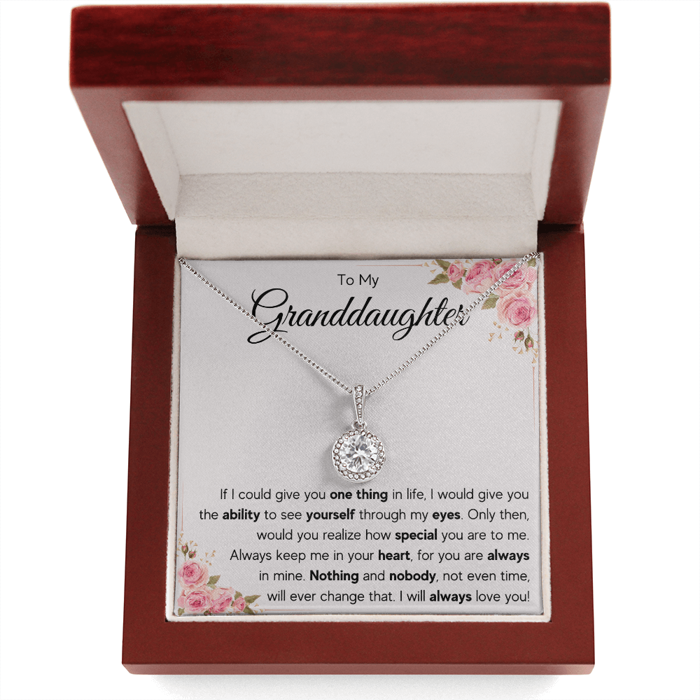 Grandma granddaughter necklace from grandpa and grandmother jewelry birthday gift Eternal Necklace with Message Card and Gift Box - ON CLOUD NINE GIFTS