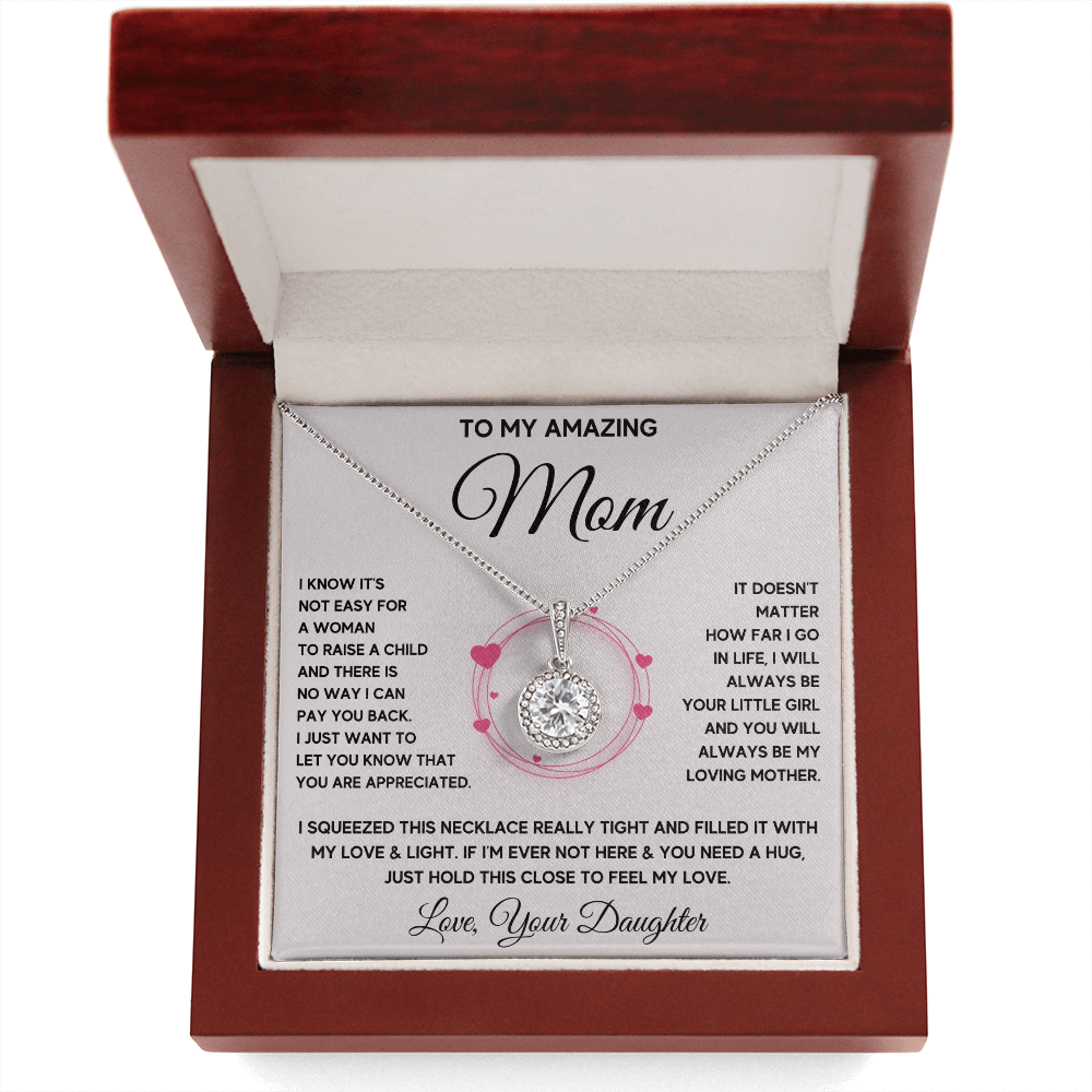 Mother and daughter necklaces sentimental gifts for mother day on her birthday presents Eternal Necklace with Message Card and Gift Box - ON CLOUD NINE GIFTS