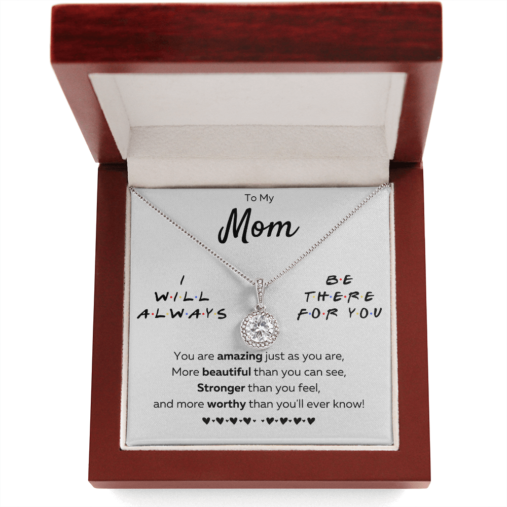 Mother daughter necklace jewelry birthday mothers day gifts from daughter to my mom Eternal Necklace with Message Card and Gift Box - ON CLOUD NINE GIFTS