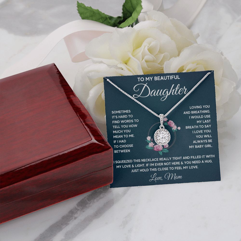 to my beautiful daughter necklace from mom from dad mother and daughter necklaces birthday gifts for daughter adult mother to daughter gifts - ON CLOUD NINE GIFTS