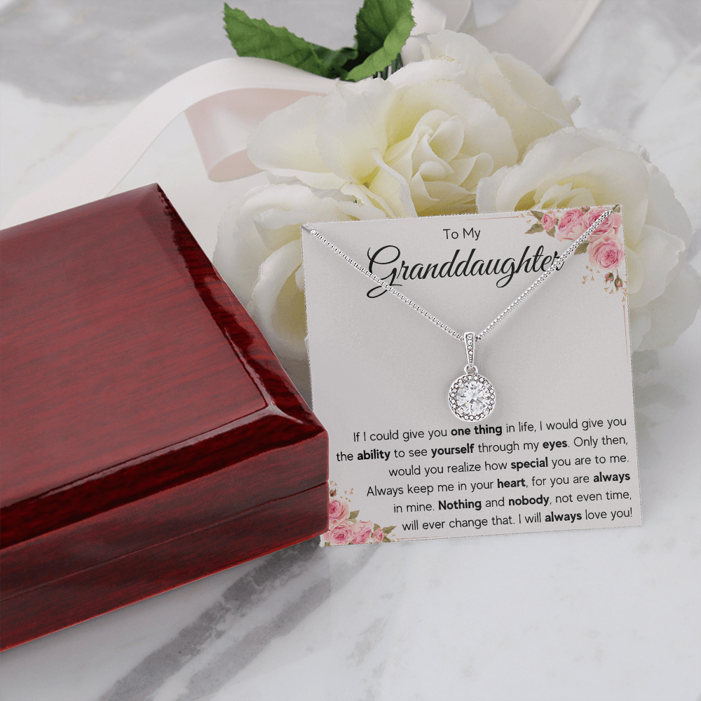 Grandma granddaughter necklace from grandpa and grandmother jewelry birthday gift Eternal Necklace with Message Card and Gift Box - ON CLOUD NINE GIFTS